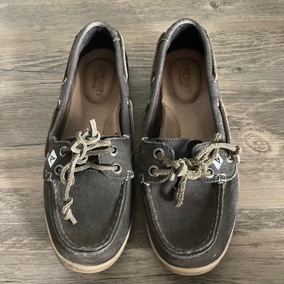 Gray sperry boat shoes loafers grey size 5 womens - Picture 1 of 4